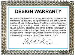 Design Warranty by AmeriWeb Hosting
